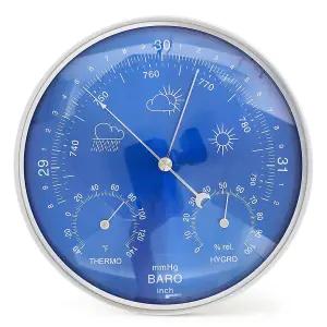 전통 기상 관측소 실내 3-in-1 벽걸이 기압계 온도계 습도계 Ø6.9 알루미늄 합금 프레임 홈 오피스 벽