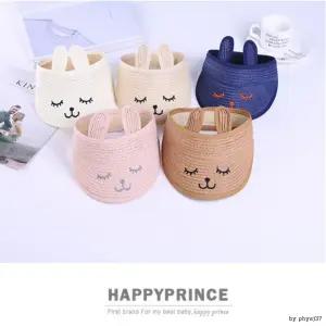 아동 토끼 돌돌이 밀짚 모자 썬캡 밀집 유아 어린이집 키즈 여아 남아 자외선 차단 챙