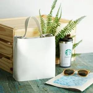 토트 숄더백 크로스 스트랩 심플 가방 아이보리