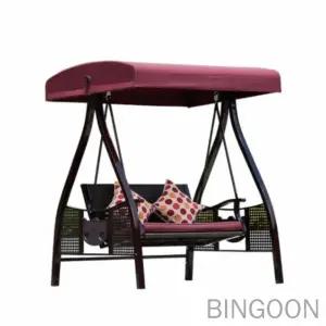 빈군 그늘막 정원 흔들그네 2인용 레드 정원그네 휴식 야외