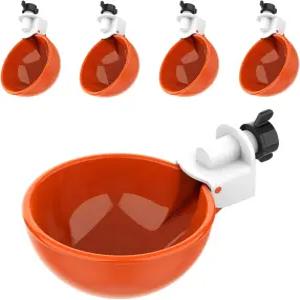 릴클럭커 대형 자동 치킨 급수기 컵 병아리 오리 거위 튀르키예 토끼에게 적합한 가금류 키트 오렌지 5팩