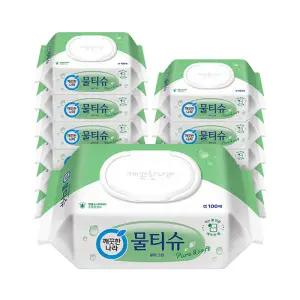 깨끗한나라 퓨어그린 물티슈, 캡형, 100매, 12입, 1개