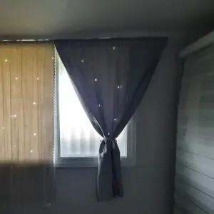 붙이는 스타펀칭 찍찍이 암막커튼 그레이