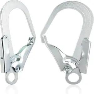 DOITool 2Pcs 고강도 합금강 대형 드롭 단조 이중 잠금 철근 스냅 후크 안전 낙하 보호 랜야드 다기능