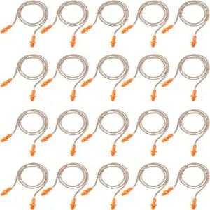 20쌍 코드 이어플러그 재사용 가능한 실리콘 스트링 밴드 포함된 수면 소음 제거 감소 청력 보호