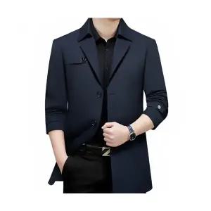 코아픽샵 남성용 하프 키작남 트렌치 봄가을 정장 비지니스 코트 헨리넥 슬림핏 기장 꾹3