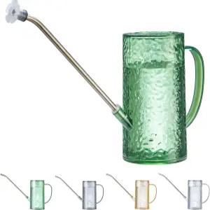 실내 식물용 소형 물뿌리개 - 34온스 누수 방지 경량 냄비 긴 스파우트 및 보너스 샤워 헤드 세이지 그린의