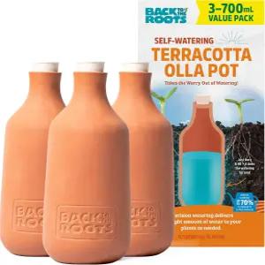 백 투 더 루트 셀프 워터링 테라코타 올라 포트 3팩 700mL 1주일간 정밀 제공