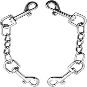 도그 칼라 안전 클립 금속 걸쇠 이중 끝 커넥터 2팩 애완동물 하네스 목줄용 백업 개 스트랩 리드 카라비너