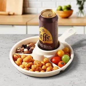 손잡이 원형4칸 식판 식기 그릇 준비물 밥그릇 간식통