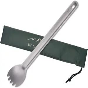 산타 롱핸들 티타늄 스팍 배낭 여행용 낚시 하이킹 부시크래프트 캠핑 가방 포함 8개의 1/2인치 경량 스푼