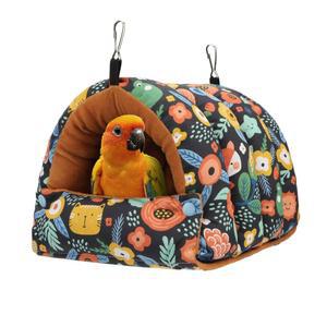 원티 버드 잉꼬 포옹 오두막 하우스 코너 매달기 대형 해먹 세네갈 코카티엘 버디 케이크 침대 겨울 네스트 앵무새 검은색 따뜻한