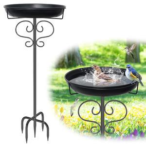 데이업 40인치 5프롱 듀티 급식기 급수기 헤비 조류 금속 잔디 말뚝이 정원 탈착 야외용 달린 목욕 빈티지 목욕 장식용 블랙