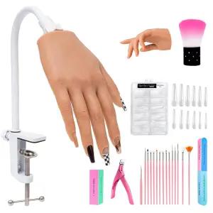 아크릴 네일을 위한 베이크엠브 실리콘 연습 핸드 가짜 아트 도구 타투 네일 주얼리 쇼케이스 용품