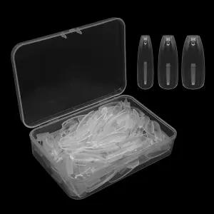 연습용 100PCS 클리어 교체용 네일 팁 리필 실리콘 마네킹 핸드 박스용 아크릴 가짜