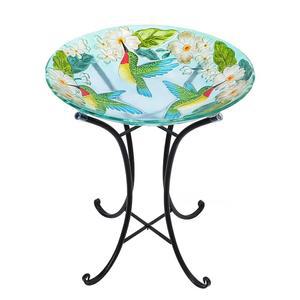 풀밭 마당 있는 가능 금속 야외 조류 유리 22인치 벌새 스탠드가 VCUTEKA 탈부착 튼튼한 정원 18인치 목욕 선물 장식용 높이