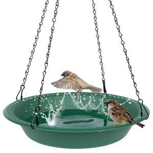 OVZILKI 야외용 목욕통 체인만 걸이식 장식용 목욕통 있는 1팩 U201D 방청 목욕 14인치 모이통 25 뒷마당 그린 정원 그릇 블랙