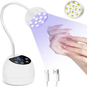 CGBE UV LED 네일 램프 36W 미니 무선 플래시 큐어 4 타이머가 장착된 젤 네일용 USB 충전식 구스넥 라이트