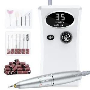 캐드림 35000 RPM 휴대용 네일 드릴 전기 파일 무선 충전식 전문가용 기계 세트 연마