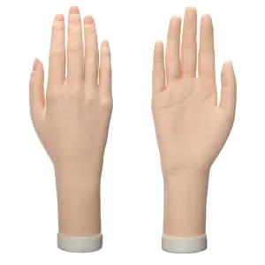 아크릴 네일 연습용 핸드 현실적인 마네킹 부드러운 유연한 구부릴 수 있는 가짜 아트 트레이너 매니큐어