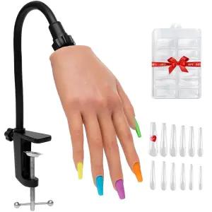 아크릴 네일용 베이크엠브 연습 핸드 실리콘 유연한 구부릴 수 있는 손가락 네일 아트 젤 폴리시 초보자용