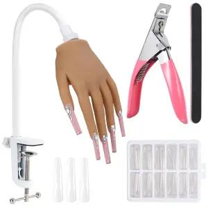 아크릴 네일용 실리콘 연습용 핸드 - 부드러운 촉감의 액체 유연한 현실적인 마네킹