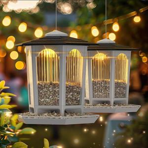 야외 행잉을 미니멀리즘 독특한 버드 조류와 선물 2팩 위한 정원 끌어들이기 피더 야생 디자인 우아한 솔라 카디널을 장식