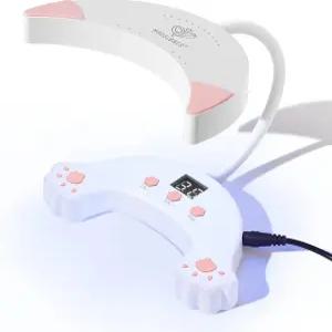 모델원 UV LED 네일 램프 젤 네일용 구세넥 라이트 폴리쉬용 48W 타이머 3개와 LCD 디스플레이 여성용 빠른