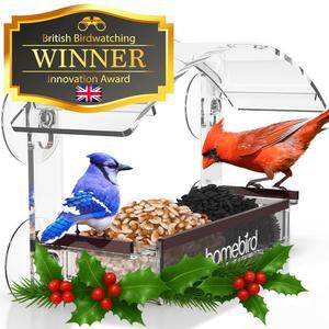 강력한 흡입 2026 선물용 새집 창문 모델 업그레이드된 모이통 투명 아크릴 있는 고양이 컵이