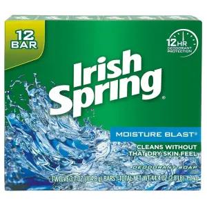 Irish Spring Moisture Blast, 모이스처라이징 바 비누, 104.9g(3.7온스), 바 12팩