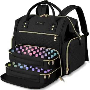 Awlcaw 대형 네일 폴리시 정리 가방 백팩 70병 이상 15ml/0.5 fl.oz UV 램프 정리함 및 2개의 탈착식