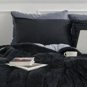 겨울이불세트 블랙 빌리 슈퍼싱글 극세사 차렵 이불 베개커버 세트