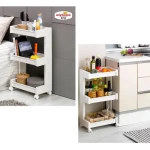 다용도선반 로라 무빙선반 3단 화이트 카트형 주방 침실 수납선반