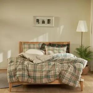 겨울이불 피노키오 체크 마이크로워셔 이불패드세트 Q베이지