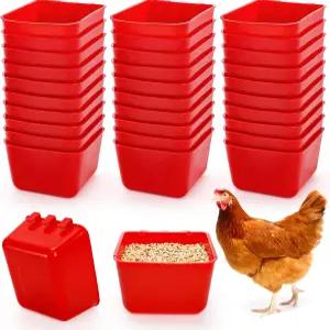 오클렌 치킨 급수기 컵 30개 앵무새 잉꼬 수탉 비둘기 토끼 가금류 쿱 게임포드 용품 빨간색 플라스틱 걸이