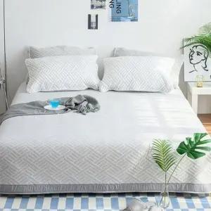 냉감침대패드 그레이 듀라론 3중직 헤링본 슈퍼싱글 여름 냉감패드