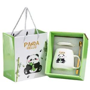 판다곰 세라믹 머그 선물 실용적인 소녀세트 상자 커피 새겨진 소년