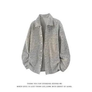 록쉬블몰 남친 가을 빈티지 캐주얼 솔리드 셔츠 칼라 톱 HO3