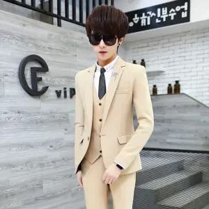 아이언하트 남친 남성용 캐주얼 들러리 신랑 정장자켓 정장 세트 쓰리피스 재킷 KKE5