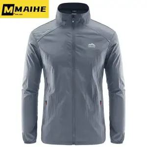 등산바람막이 플리스자켓 남성용 피부 속건성 하이킹 재킷 방수 자외선 차단 코트 야외 스포츠 낚시 캠핑