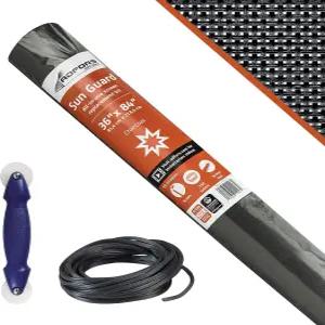 생고뱅 ADFORS 차콜 선가드 스크린 수리 키트 36인치 x 84인치 - 태양 광선의 최대 75 차단 DIY 창문 및