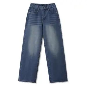 [엠엔씨][MNC] 남녀공용 뒷밴딩 와이드 롱청바지 (MDPT008IT)