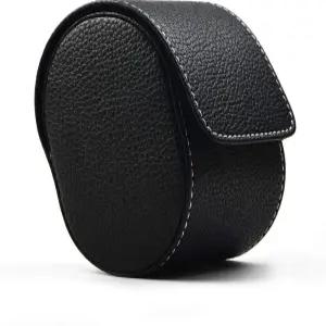 Oirlv 럭셔리 가죽 시계 보관함 여행용 싱글 케이스 보석 선물 상자 블랙