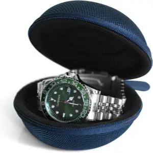 남성용 및 여성용 베스포루 시계 여행용 케이스 휴대용 싱글 보관함 손목시계 스마트 정리함 블루 1 슬롯