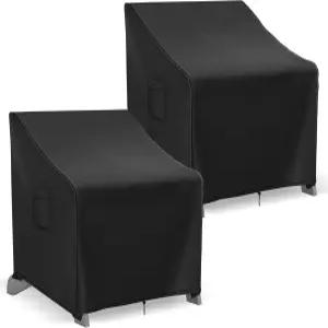 아디론댁 의자 커버 방수 잔디 야외 2팩 가구용 파티오 최대 32W x 37D 36H 인치 블랙