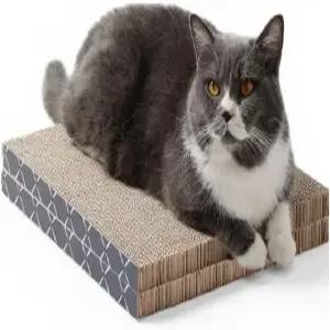 고양이 긁힘 패드 2팩 박스용 양면 골판지 리필 실내 리버서블 보드 발톱 놀이 및 가구 보호용 장난감 매트