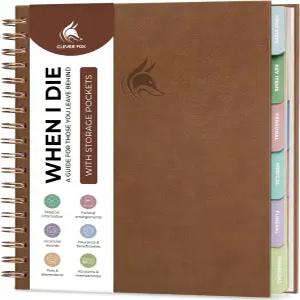 내가 서류 니를 가진 다이 플래너일 때 영리한 폭스 - 중요한 개인 정보와 최종 소원을 임종 주최자 바인더