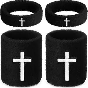 소울첸 4개 크로스 이셉 밴드 손목 크리스찬 팔 땀 남성 축구 야구 선수 스포츠 활동 용품용 흡수성 완장