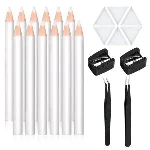 메이티스 용 왁스 펜슬 22피스 네일 아트 젬 도팅 크리스탈 픽업 핀셋 샤프너와 삼각 플트가 도구 세트