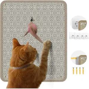 QICIKRASE 고양이 네일 파일 래처 - 80그릿 알루미늄 산화물 접착 시트 및 확장 나사가 장착된 사이살 매트